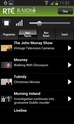 RTÉ Radio android App screenshot 1